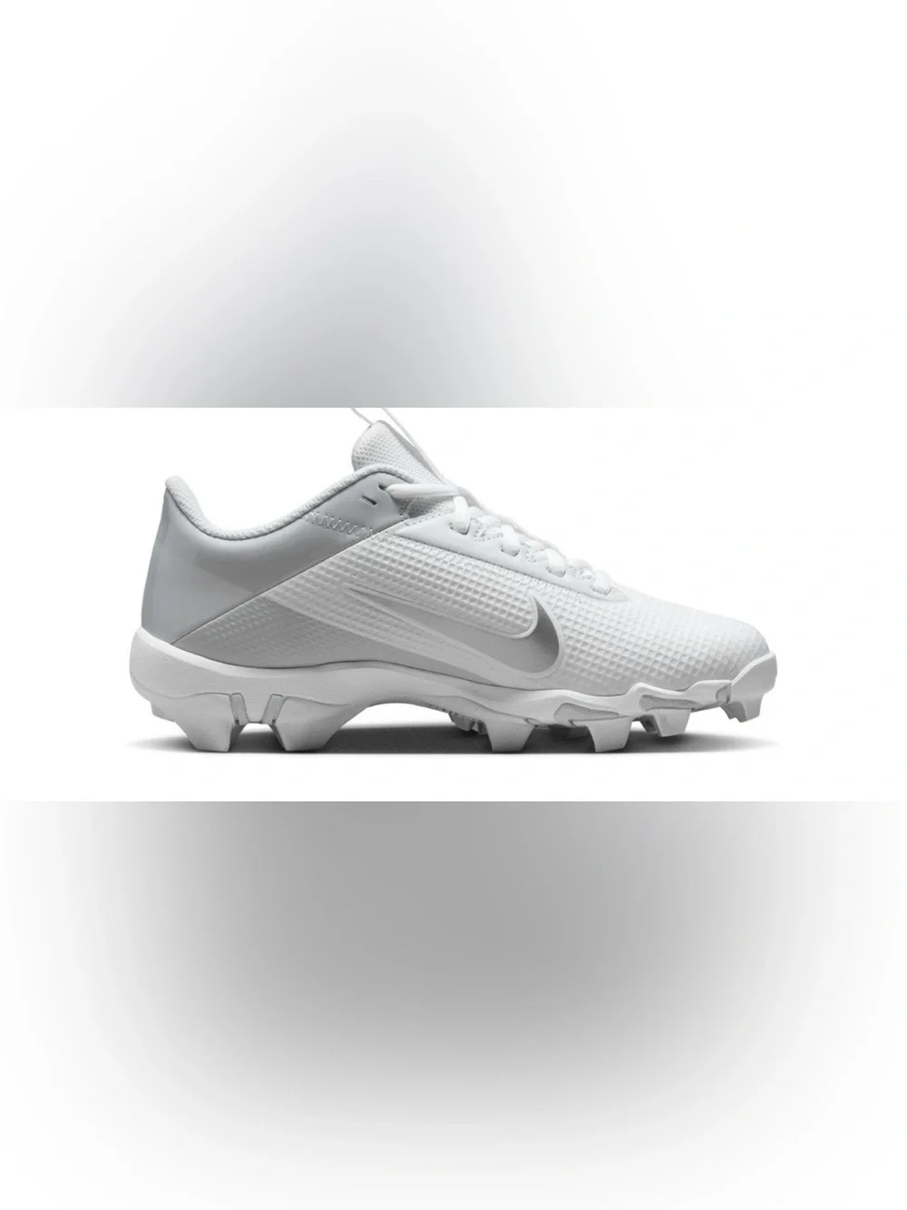 NWOB NIKE Vapor Edge Shark 2 Youth Boys Football Cleats White Silver - Size 4.5Y